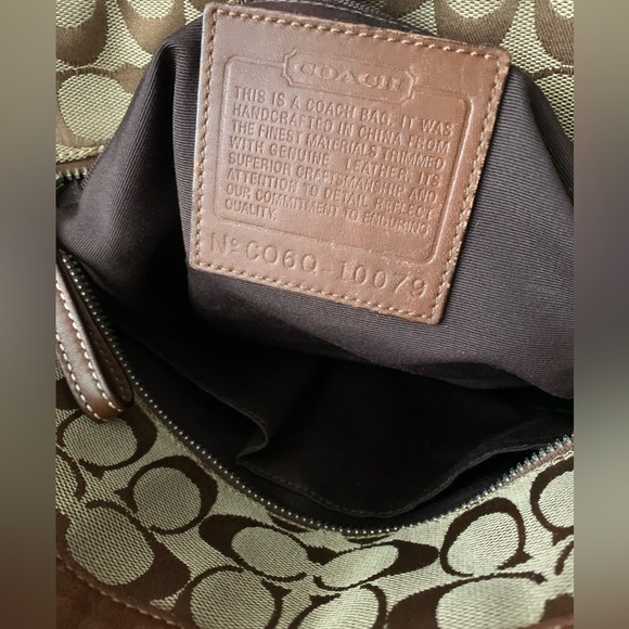 Coach Brown Signature Vintage Tote Bag With Side Pockets - Picture 11 of 12